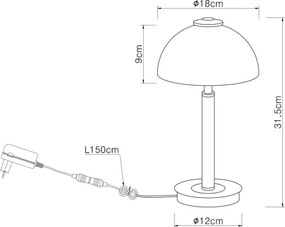 Globo 21953M - Lampă de masă tactilă LED dimabilă ULDIN LED/7W/230V 3000K alamă