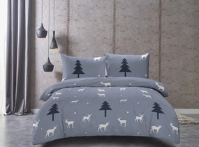 Lenjerie de pat din microfibra gri, DEER AND TREE Dimensiune lenjerie de pat: 70 x 90 cm | 140 x 200 cm