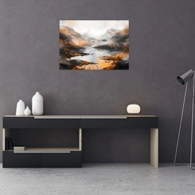 Tablou pe sticlă - Pictura peisajelor montane (70x50 cm)