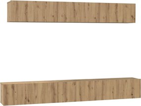 vidaXL Set comodă TV Pe perete 5 pcs Stejar Artizanal Lemn compozit