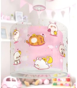 Dalber 41762S - Lustră pentru copii KAWAII FRIENDS 1xE27/15W/230V, roz