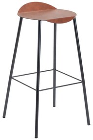 Scaun de bar maro coniac din piele Flamingo Bull – LIND DNA