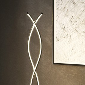 HOMCOM Lampadar de salon cu design spirală dublă, 3 niveluri de luminozitate, comutator de picior, modern și elegant, negru | Aosom Romania