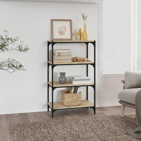 819328 vidaXL Raft de cărți stejar sonoma 60x33x100 cm, lemn prelucrat / oțel