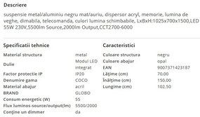 Lustra LED suspendata moderna cu telecomanda COCO 55W