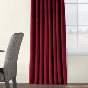 Set draperii din catifea cu rejansa transparenta cu ate pentru galerie, Madison, densitate 700 g/ml, Burgundy, 2 buc