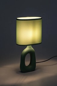 Lampa de masa ceramica si abajur verde Sylira