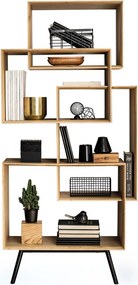 Bibliotecă lemn masiv KUADRAT – design modern cu structură geometrică