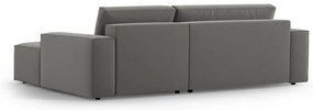Colțar gri deschis extensibil/cu spațiu de depozitare cu tapițerie din catifea (cu colț pe partea dreaptă/cu șezlong) Jodie – Micadoni