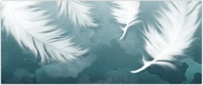 Tablou - Pene albe (120x50 cm)