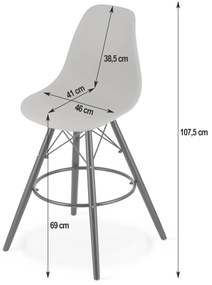 Scaun de bar negru CARBRY LAMAL