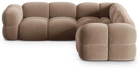 Colțar maro cu tapițerie din catifea Loretto – Cosmopolitan Design