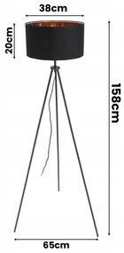 Lampadar 1xE27/40W/230V negru