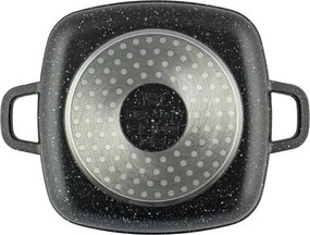 Cratita pentru cuptor si plita Kinghoff KH 1601, 20x20 cm, 2,8 l, Acoperire marmura, Inductie, Negru