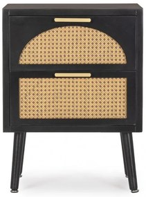 Dulap cu doua sertare, negru, 45x30x60 cm, Josine, Yes