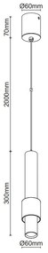 Pendul LED design minimalist 7W 3000K CLIFTON negru/ auriu MA-8565