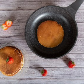 Set oale si tigai Royalty Line RL-ES1014M, Aluminiu turnat, 14 piese, Acoperire marmura, Negru