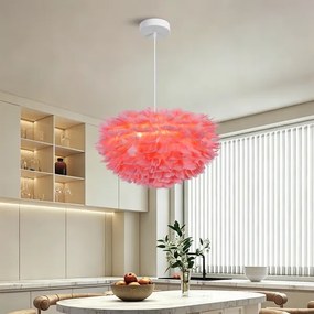 BRILAGI - Lustră suspendată pe cablu FEATHER 3xE27/40W/230V, Ø 50 cm, roz
