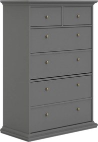 Comoda PARIS, gri, PAL laminat/metal, 96x49x140 cm
