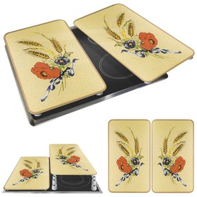 Protecții de aragaz 2 buc. din sticlă temperată 52x30 cm Corn-Flowers - Maximex