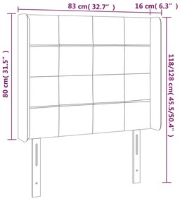 Tablie de pat cu LED, albastru inchis, 83x16x118 128cm, catifea 1, Albastru inchis, 83 x 16 x 118 128 cm