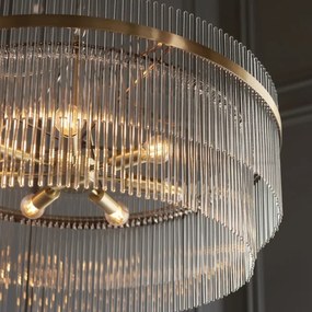 Endon 112574 - Candelabru suspendat pe lanț MARIETTA GRAND 7xE14/7W/230V alamă/sticlă clară