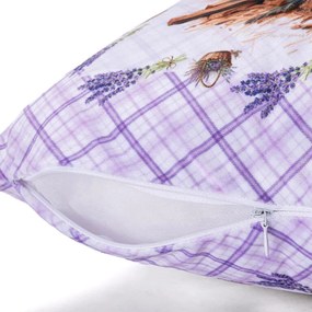 Set de 3 fețe pernuțe LAVANDĂ 45 x 45 cm