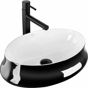 Lavoar negru/alb pe blat Rea Angela 46,5 cm