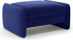 Taburet albastru cu tapițerie din catifea Georgia – Micadoni