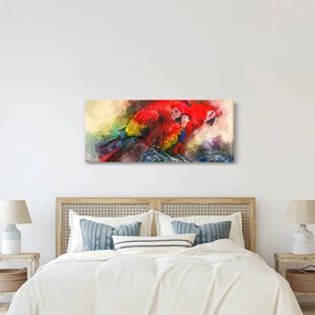 Tablou - Papagali roșii ara (120x50 cm)