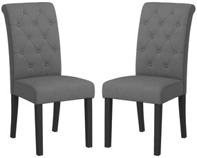 HOMCOM Lot de 2 scaune de Masă Scaun de Bucătărie Confortabil Picioare din Lemn Lin 47 x 61 x 101 cm gri închis | Aosom Romania