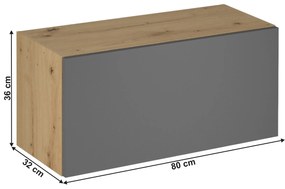 Zondo Dulap superior de bucătărie G80K Langari (stejar artisan + gri mat). 1016908