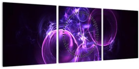 Tablou abstract cu bulbuci (cu ceas) (90x30 cm)