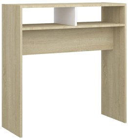 808301 vidaXL Masă consolă, alb și stejar sonoma, 78x30x80 cm, PAL
