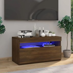 Comoda TV cu lumini LED, stejar maro, 75x35x40 cm 1, Stejar brun, 75 x 35 x 40 cm