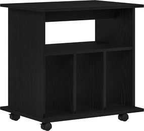 vidaXL Cabinet mobil Stejar Negru 60 x 45 x 55 cm Lemn compozit