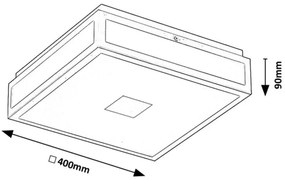 Plafoniera LED baie IP44 Zoya negru alb 40x40cm