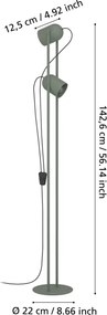 Eglo 44137 - Lampă de podea TILSTON, 2 x E14, 8 W, 230 V, verde