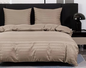 Lenjerie de pat hoteliera din microfibra JASMINE bej - dunga 2 cm Dimensiunile lenjeriei: 70 x 90 cm | 140 x 220 cm