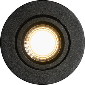 Spot îngropat negru orientabil 6,5 cm cu LED integrat IP54 Ultra Slim - Pupil