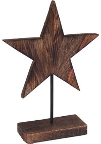 Decorațiune lemn Wooden Star, 26 cm