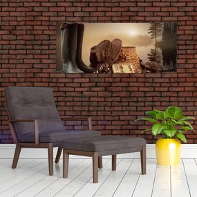 Tablou - Natura moartă, pescuit (120x50 cm)