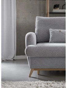 Colțar gri deschis extensibil/cu spațiu de depozitare (cu colț pe partea dreaptă/cu șezlong) Scandic Lagom – Miuform