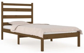3103616 vidaXL Cadru de pat single, maro miere, 90x190 cm, lemn masiv de pin
