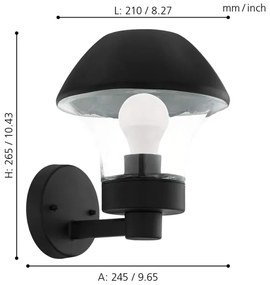 Eglo 97446 - LED Aplica perete VERLUCCA-C 1xE27/9W/230V Bluetooth