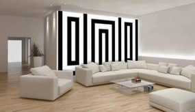Fototapet - Labirintul alb negru (152,5x104 cm)