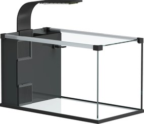 PawHut Acvariu, 24L din Sticlă Securizată cu Filtru, Lumină LED și Pompă de Apă | Aosom Romania