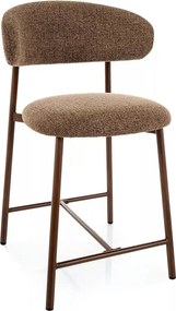 Scaun bar ELTON H-2, cappuccino/nuc, stofă/metal, 43x45x91 cm