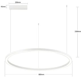 Brilagi - Lustră LED dimabilă PORTOFINO, suspendată pe cablu, LED/60W/230V, Ø 80 cm, alb + telecomandă