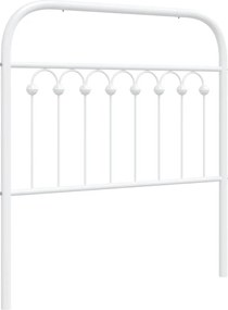 vidaXL Tăblie de pat de schimb metalică, alb, 90 cm